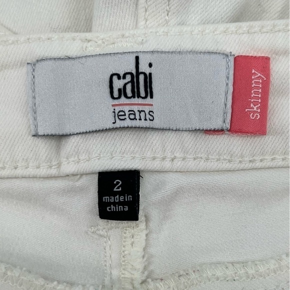 CAbi Junior's Ivory Skinny Jeans Size 2 - Picture 2 of 5